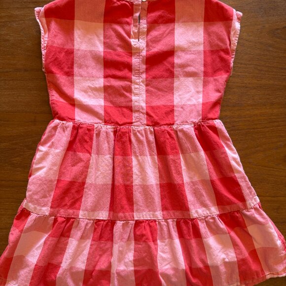 red and pink check primary girls dress size 4 - Picture 3 of 3